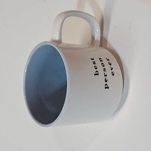 NWT Target Threshold "best person ever" 2021 Stoneware Mug- Light Blue Interior